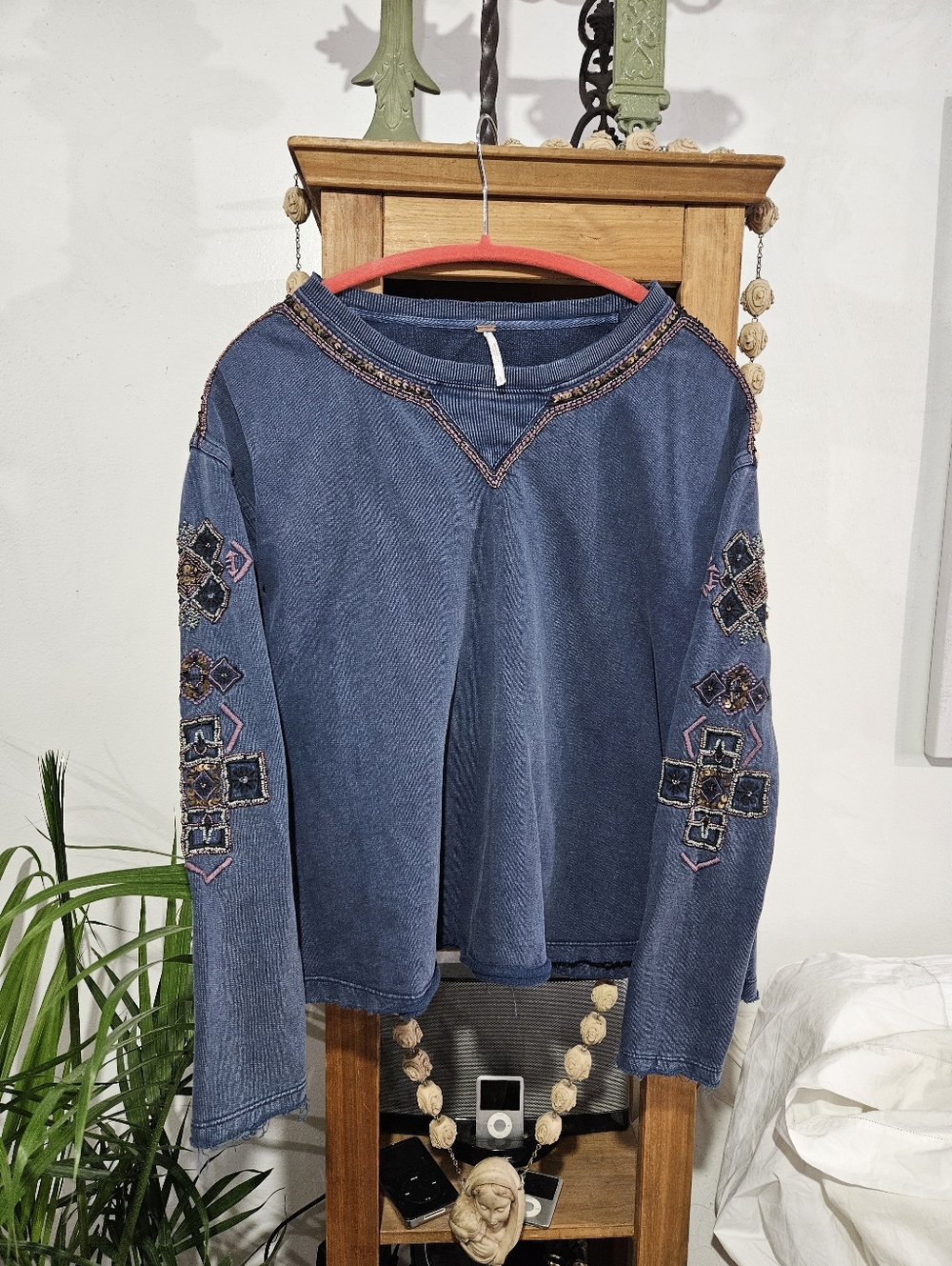 Free People Beaded + Sequin Sweatshirt - Picture 2 of 6